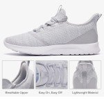 ALEADER Women's Slip-On Comfort Sneakers - Light Gray