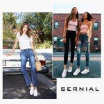 SERNIAL Women’s White Casual Tennis Sneakers