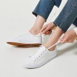 SERNIAL Women’s White Casual Tennis Sneakers