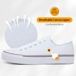 ZGR Women's White Low Top Lace-Up Sneakers