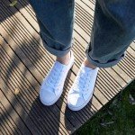 ZGR Women's White Low Top Lace-Up Sneakers