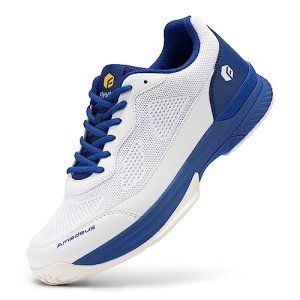 FitVille Men's Wide Pickleball Sneakers - Blue & White