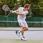 FitVille Men's Wide Pickleball Sneakers - Blue & White