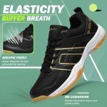 Men's ASHION Pickleball and Tennis Sneakers - Black Gold