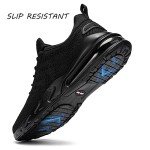 LARNMERN Men's Waterproof Slip-Resistant Sneakers, Black 10.5