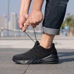 LARNMERN Men's Waterproof Slip-Resistant Sneakers, Black 10.5