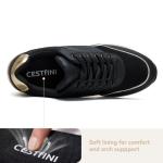 Cestfini Women's Black Wedge Sneakers - Non-Slip Style