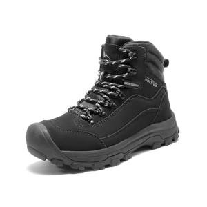 NORTIV 8 Women's Waterproof Hiking Boots, Black