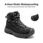 NORTIV 8 Women's Waterproof Hiking Boots, Black
