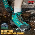 Waterproof Women's Blue Hiking Sneakers, Size 8