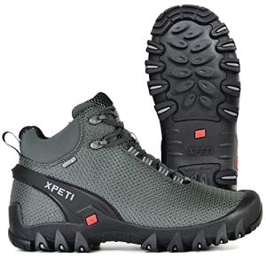 XPETI Men's Breathable Grey Hiking Boots 11.5