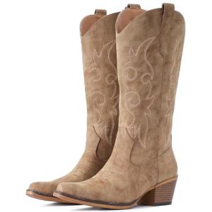 Women’s Western Cowboy Boots with Chunky Heel