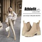 Athlefit Women's Chunky Heel Chelsea Boots Size 7