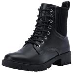 Vepose Women's Black Combat Lace-Up Ankle Boots