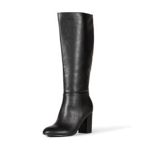Amazon Essentials Women's Black Faux Leather Boot