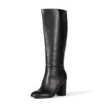 Amazon Essentials Women's Black Faux Leather Boot