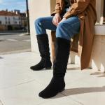 DREAM PAIRS Black Knee High Winter Boots, Size 8