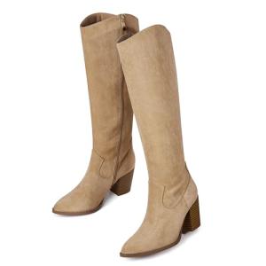 MeiLuSi Women's Chunky Heel Knee High Boots