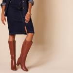 Amazon Essentials Women's Black Faux Leather Boot