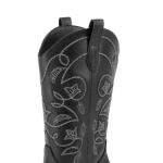 DREAM PAIRS Women's Embroidered Cowboy Boots, Black