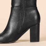 Amazon Essentials Women's Black Faux Leather Boot