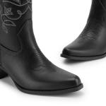 DREAM PAIRS Women's Embroidered Cowboy Boots, Black