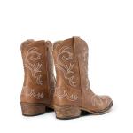 DREAM PAIRS Women's Embroidered Ankle Cowboy Boots