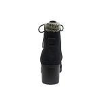 Soda Black Chunky Heel Combat Ankle Boot