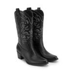 DREAM PAIRS Women's Embroidered Cowboy Boots, Black