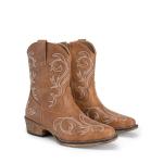 DREAM PAIRS Women's Embroidered Ankle Cowboy Boots