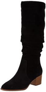 Amazon Essentials Women's Black Tall Block Heel Boots