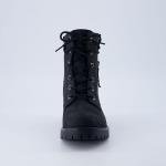 Dunes Women's Kobe Heeled Black Combat Boots