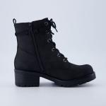Dunes Women's Kobe Heeled Black Combat Boots