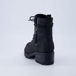 Dunes Women's Kobe Heeled Black Combat Boots