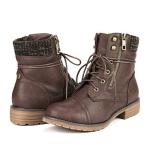 DREAM PAIRS Women's Lace-Up Ankle Combat Boots