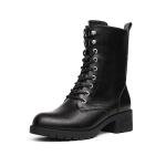 DREAM PAIRS Women's Black Mid-Calf Combat Boots