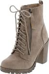Soda Women's Malia Cream Combat Boot Size 10