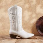 DREAM PAIRS Women's Mid Calf Cowboy Boots