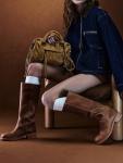 Coutgo Women's Chunky Block Heel Knee High Boots