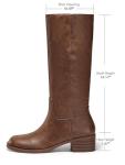 Coutgo Women's Chunky Block Heel Knee High Boots