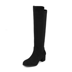 DREAM PAIRS Women's Stretchy Knee High Boots - Black