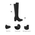 DREAM PAIRS Women's Stretchy Knee High Boots - Black