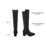 DREAM PAIRS Women's Stretchy Knee High Boots - Black