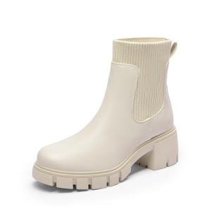 DREAM PAIRS Women's Chunky Heel Chelsea Boots