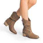 DREAM PAIRS Women's Cowboy Ankle Boots, Mocha