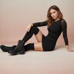 Dunes Women's Kobe Heeled Black Combat Boots