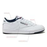 Reebok Club C 85 Sneakers, White/Navy, Size 45