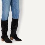 Amazon Essentials Women's Black Tall Block Heel Boots