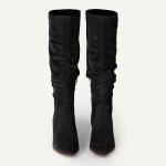 Amazon Essentials Women's Black Tall Block Heel Boots