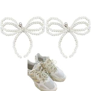 Pearl Bow Shoe Charms for Sneakers - White
